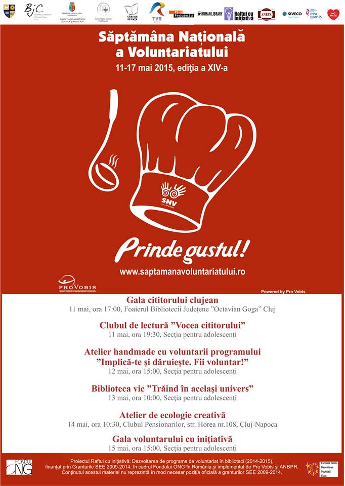 Săptămâna Naţională a Voluntariatului la Biblioteca Judeţeană „Octavian Goga” din Cluj Napoca