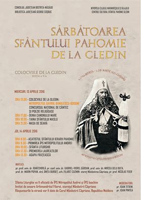 Sărbătoarea Sfântului Pahomie de la Gledin (13-14 aprilie)