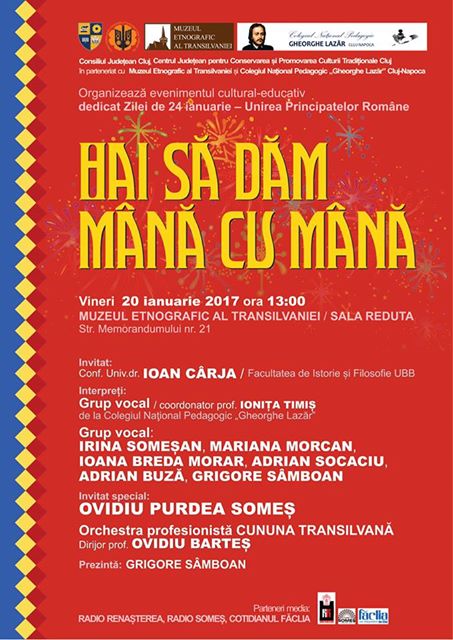 Cluj Napoca: ,,Hai să dăm mână cu mână” – Știri cultural – educativ dedicat Zilei de 24 ianuarie