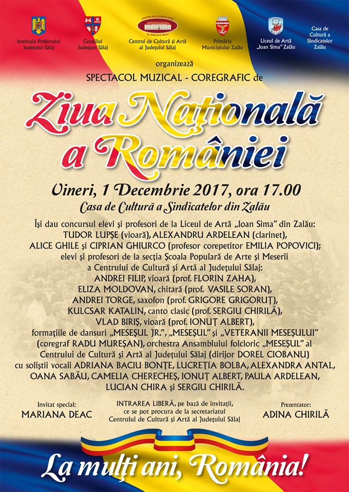 Spectacol de 1 Decembrie la Zalău