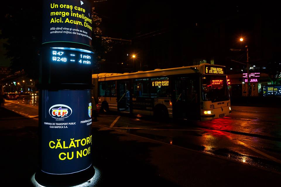 Cluj Napoca: Noi panouri care afișează ora de sosire în stație a mijloacelor de transport în comun