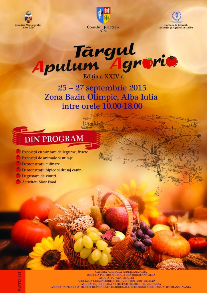Târgul Apulum Agraria se va desfăşura în perioada 25–27 septembrie