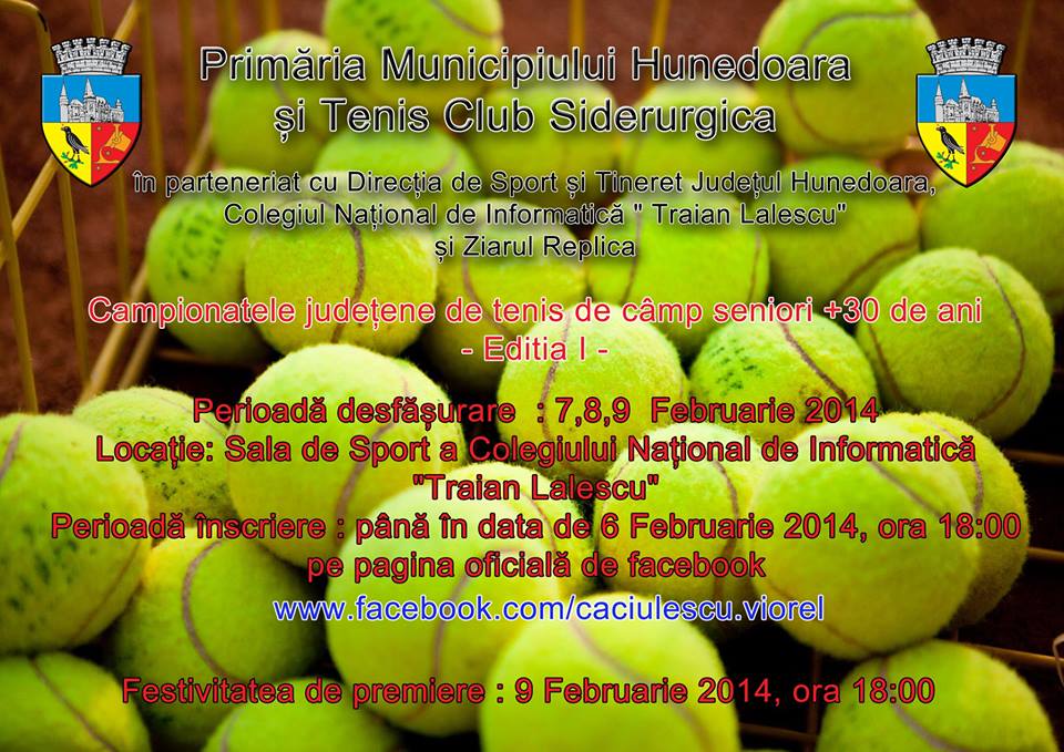 Hunedoara va găzdui ediția I a Campionatului Județean de tenis de câmp