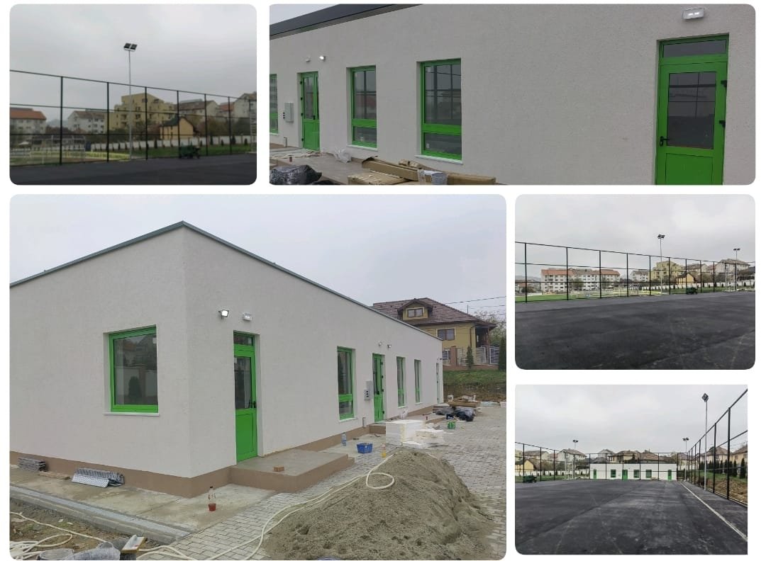 Lucrări la noul teren de sport multifuncțional din incinta Stadionului Municipal din Zalău