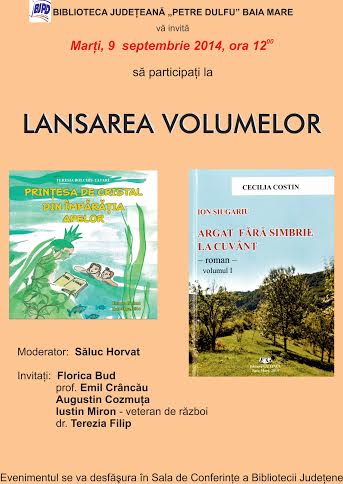 Două lansări de carte la Biblioteca Județeană Baia Mare, marți 9 septembrie