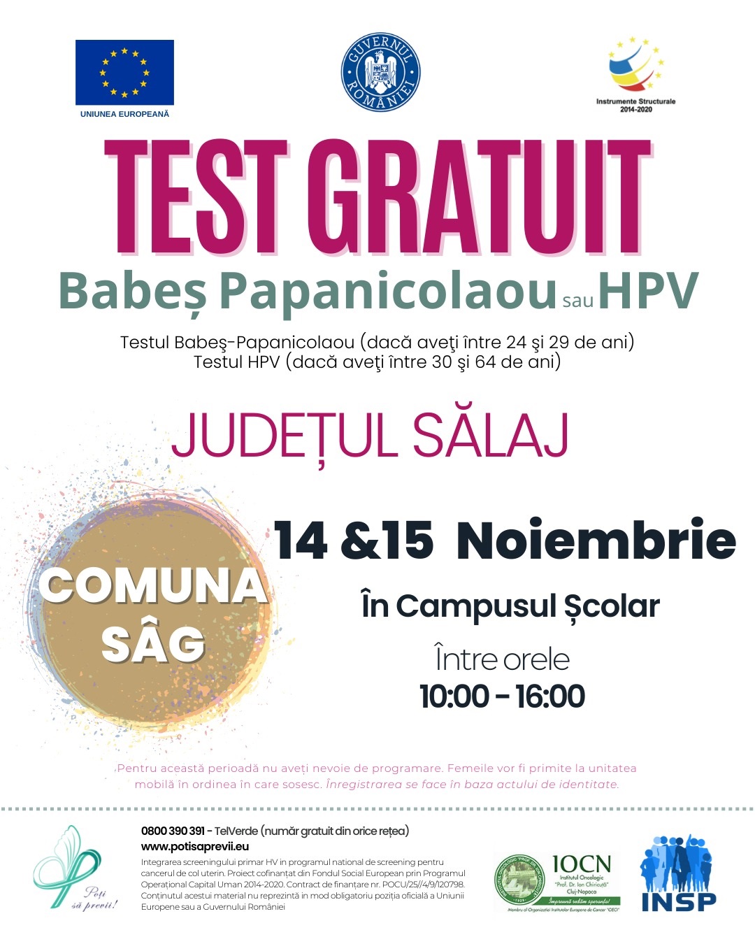 Testare gratuită pentru depistarea cancerului de col uterin în Sălaj