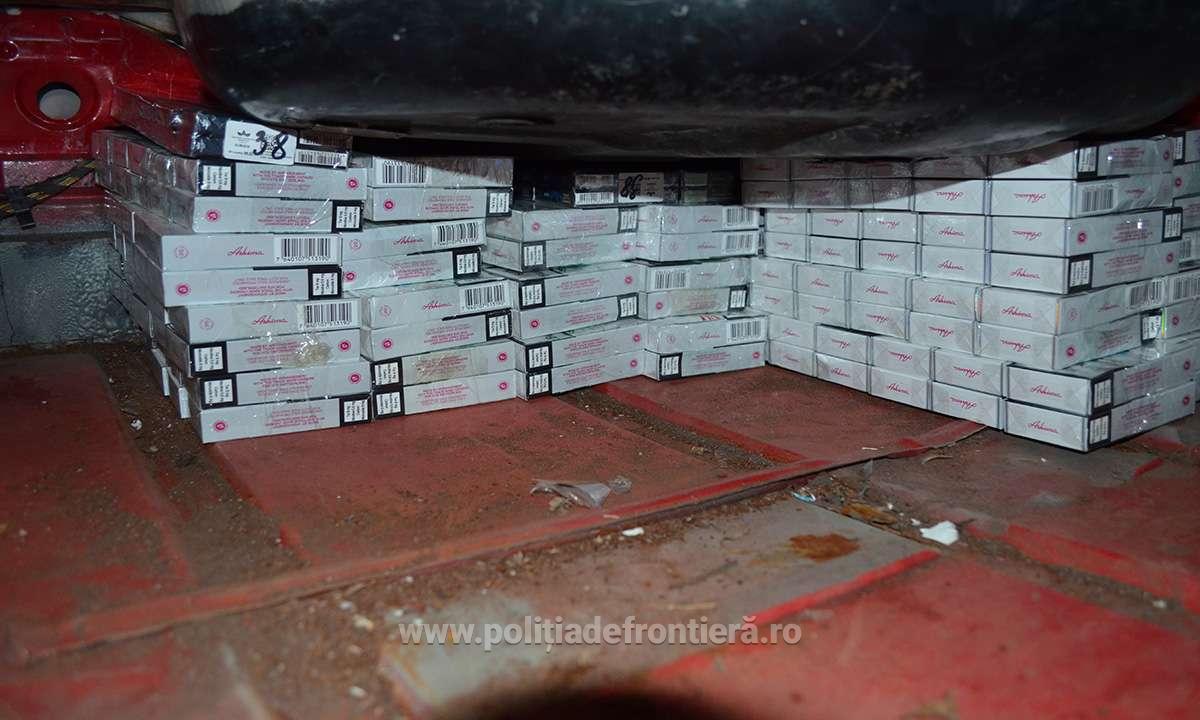 Țigări de contrabandă descoperite, în trafic, în Săliștea de Sus
