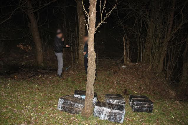 Țigări de contrabandă, abandonate în vegetație, decoperite la frontiera de nord