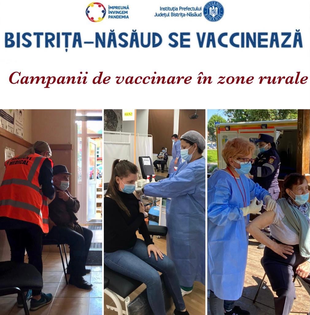 Campaniile de vaccinare în afara centrelor permanente continuă în Bistrița-Năsăud