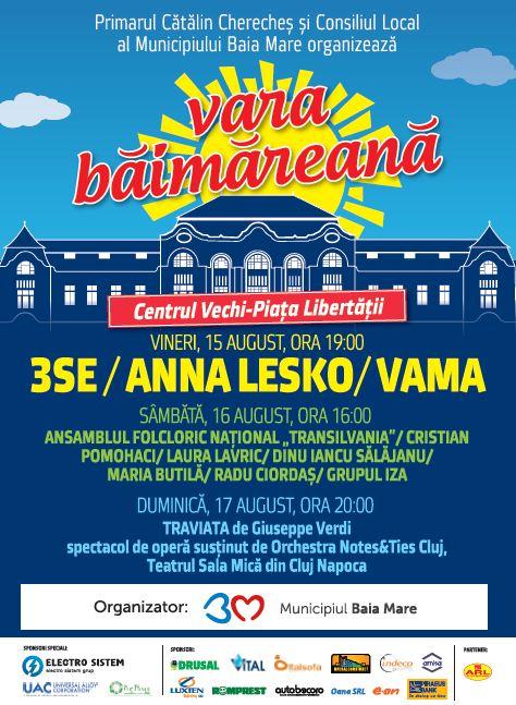 Vezi cine cântă la Vara Băimăreană 2014 (15–17 august)