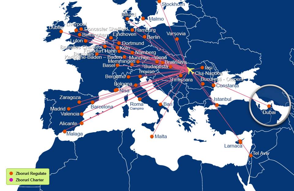 Luna martie aduce noi destinații operate pe Aeroportul Internațional „Avram Iancu” Cluj