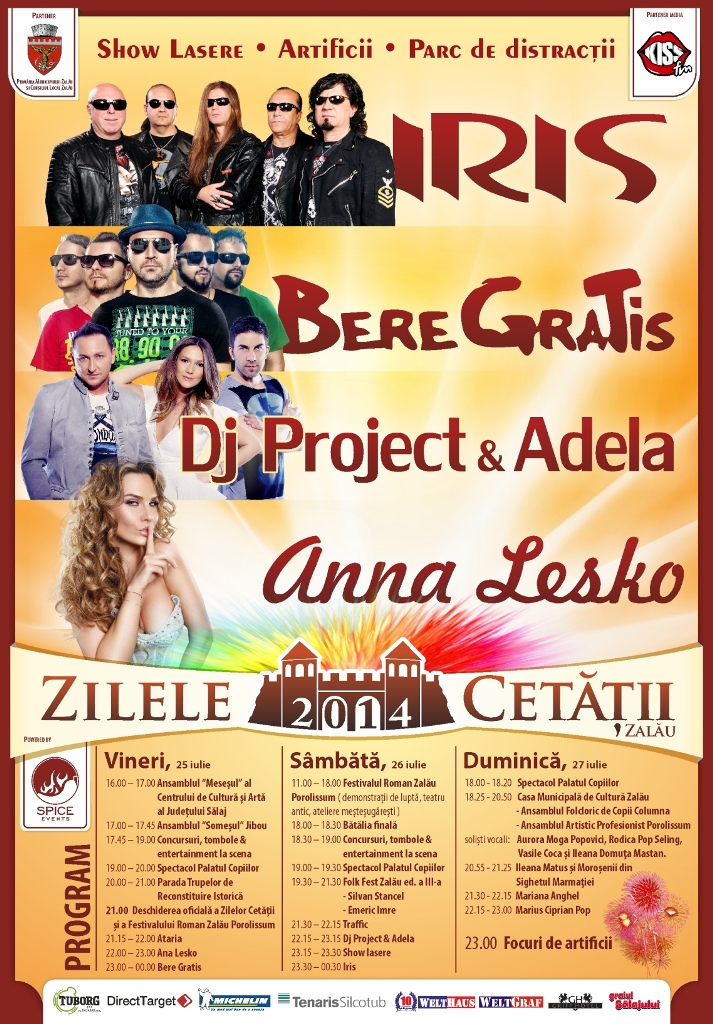 Iris, Bere Gratis, Anna Lesko, Dj Project & Adela cântă în acest weekend în Zalău