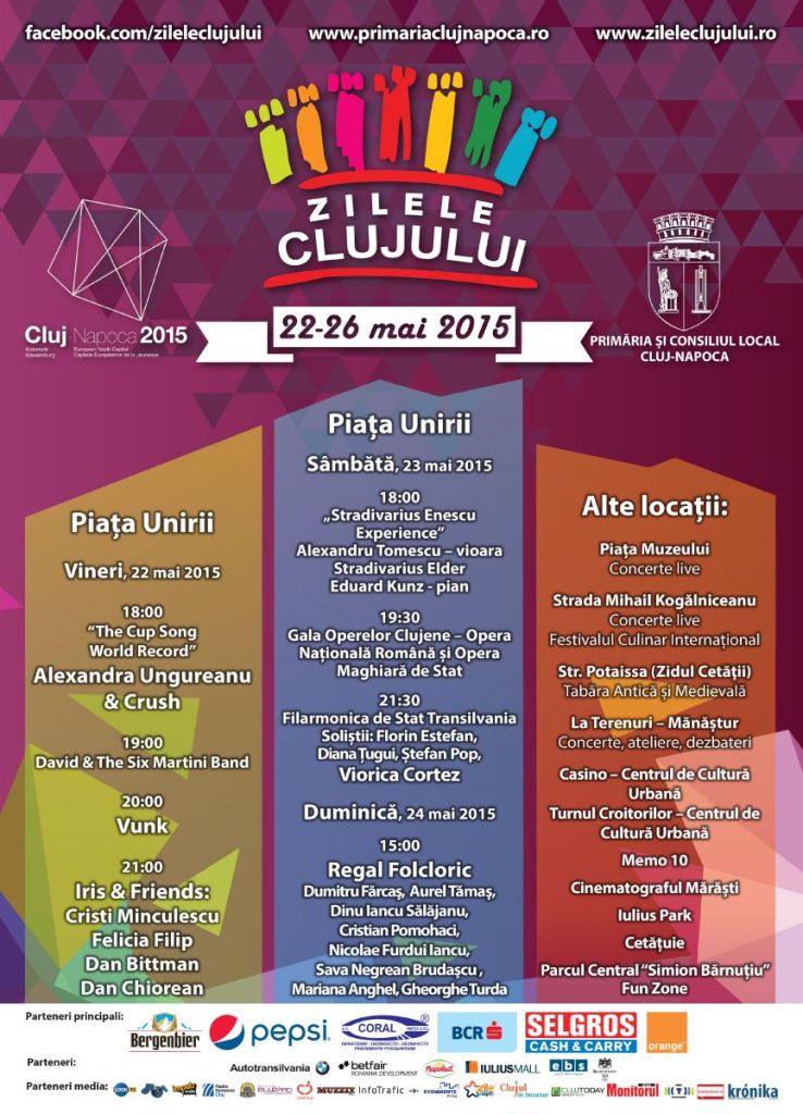 Vezi programul “Zilelor Clujului” 2015