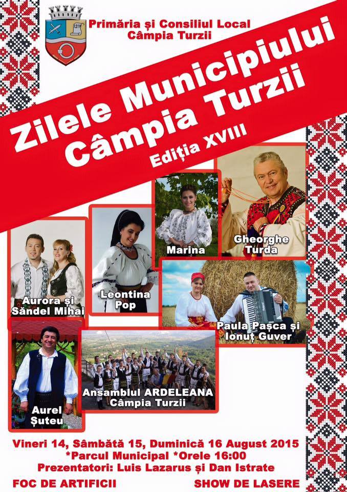 Vezi programul Zilelor Municipiului Câmpia Turzii (14-16 august)