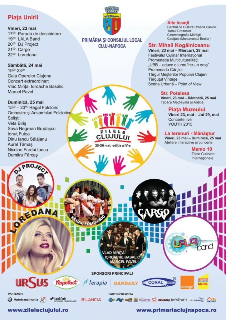 Vezi programul Zilelor municipiului Cluj-Napoca – editia a IV-a (23-30 mai)