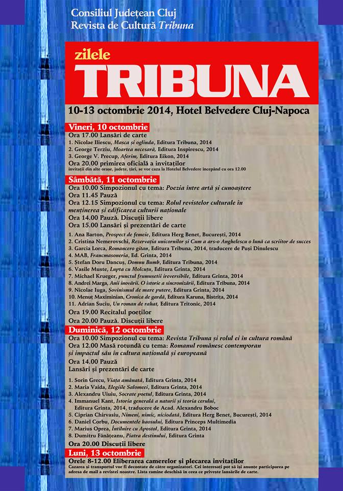 Zilele Revistei de cultură „Tribuna 2014”