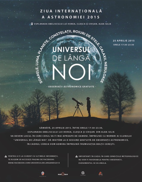 Ziua astronomiei, marcată sâmbătă 25 aprilie în Alba Iulia