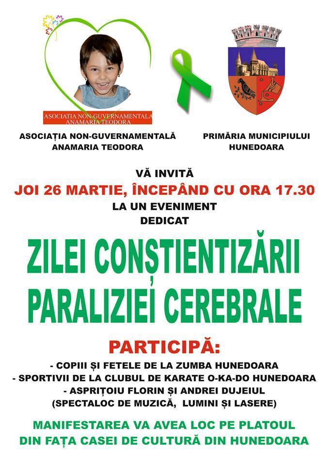Zilei conştientizării Paraliziei Cerebrale va fi marcată în Hunedoara