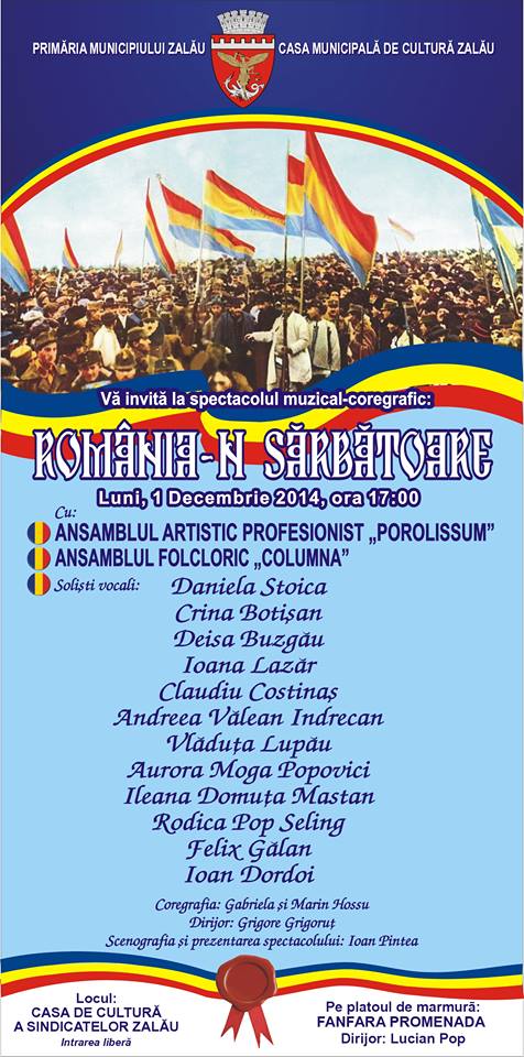 Spectacol de Ziua Națională a României organizat în Zalău
