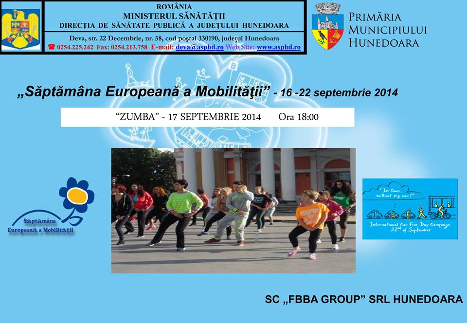 Zumba pe platoul din fața Casei de Cultură din Hunedoara