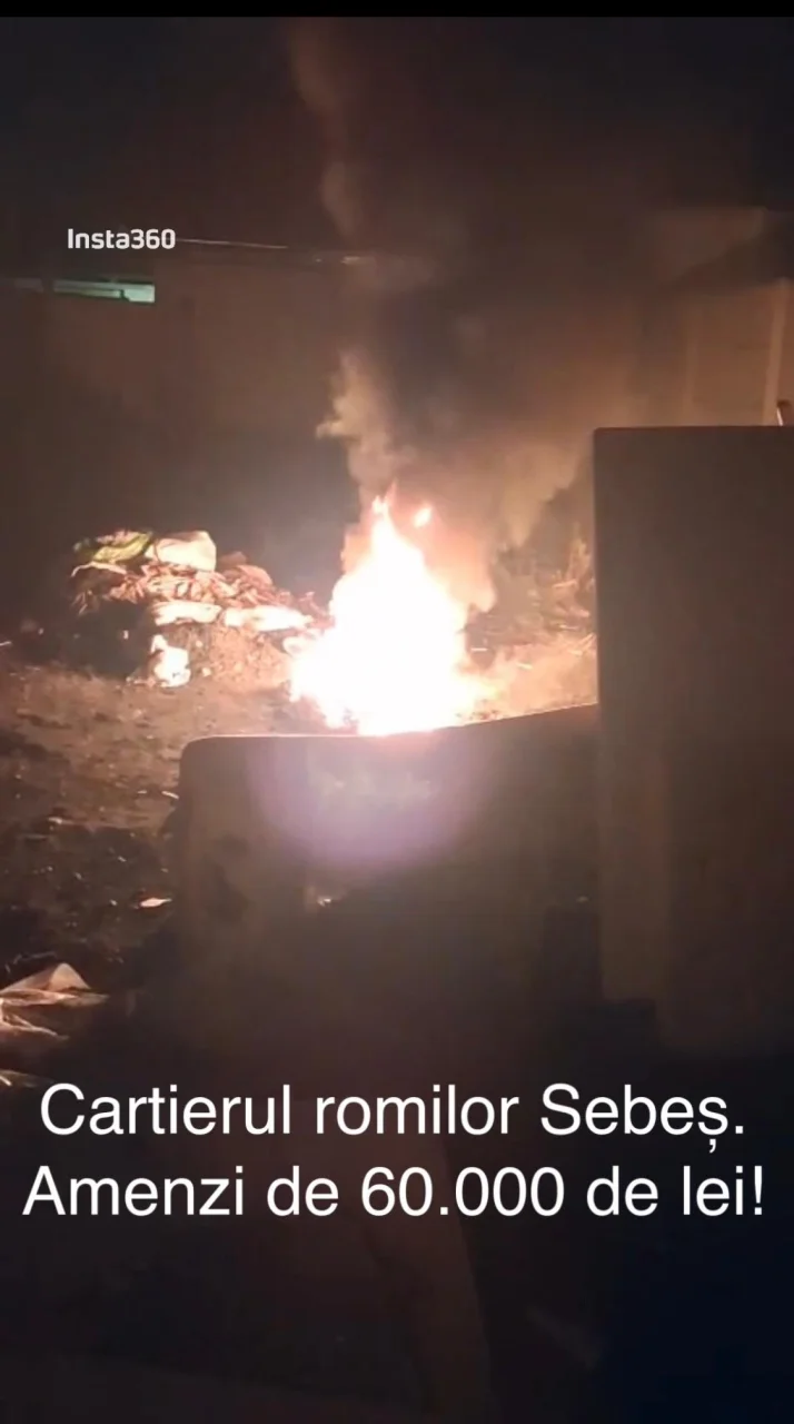 Amenzi de 60.000 de lei în cartierul romilor din Sebeș! Au dat foc cablurilor pentru cupru, dar au luat foc la buzunare!